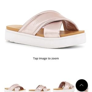 UGG Zayne Leather Platform Slide Sandal